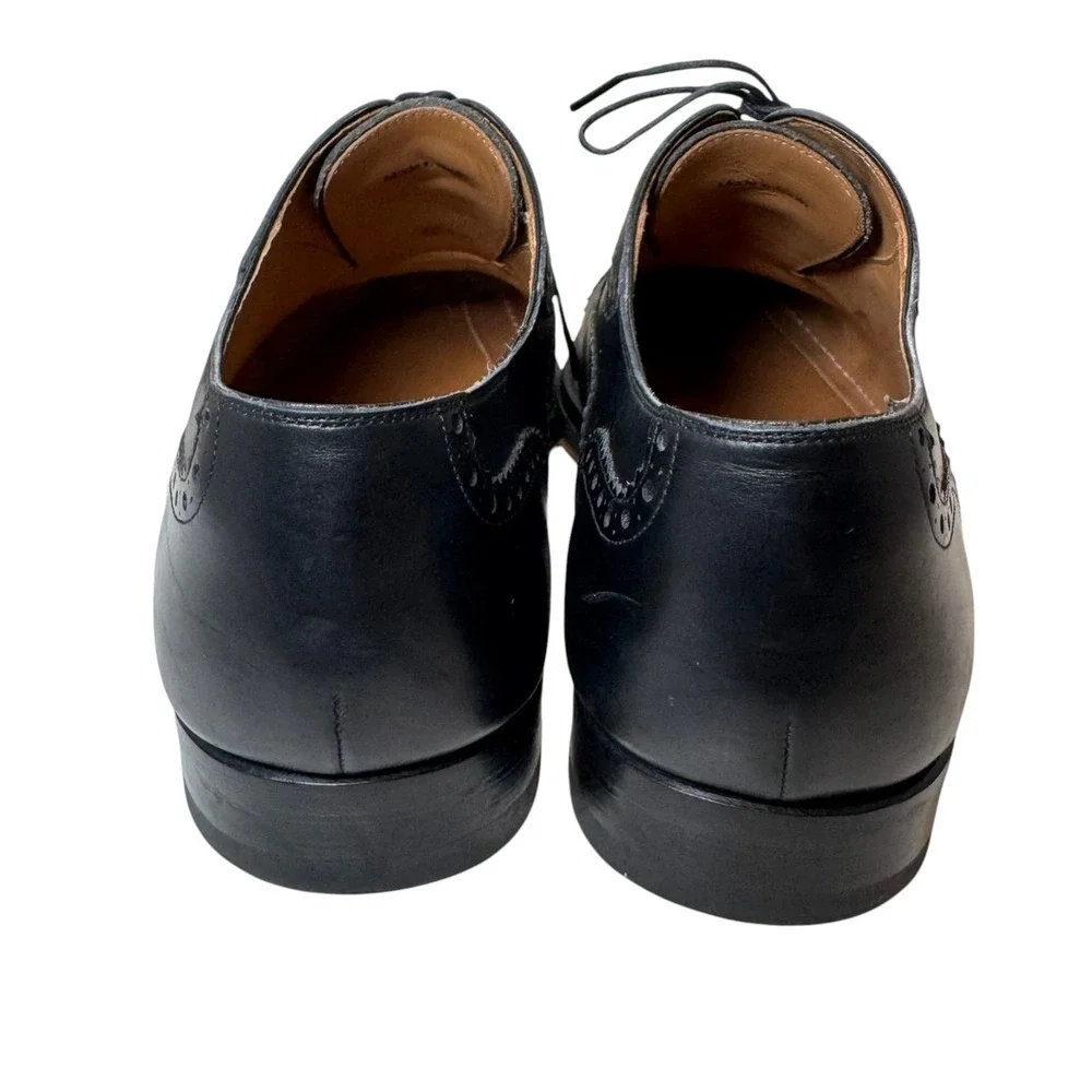 Magnanni Black Brogue Cap Toe Oxford Dress Shoes Medallion Men's 10.5 M